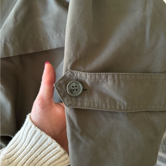 Women's Olive Green Trench Coat - Picture 11 of 13